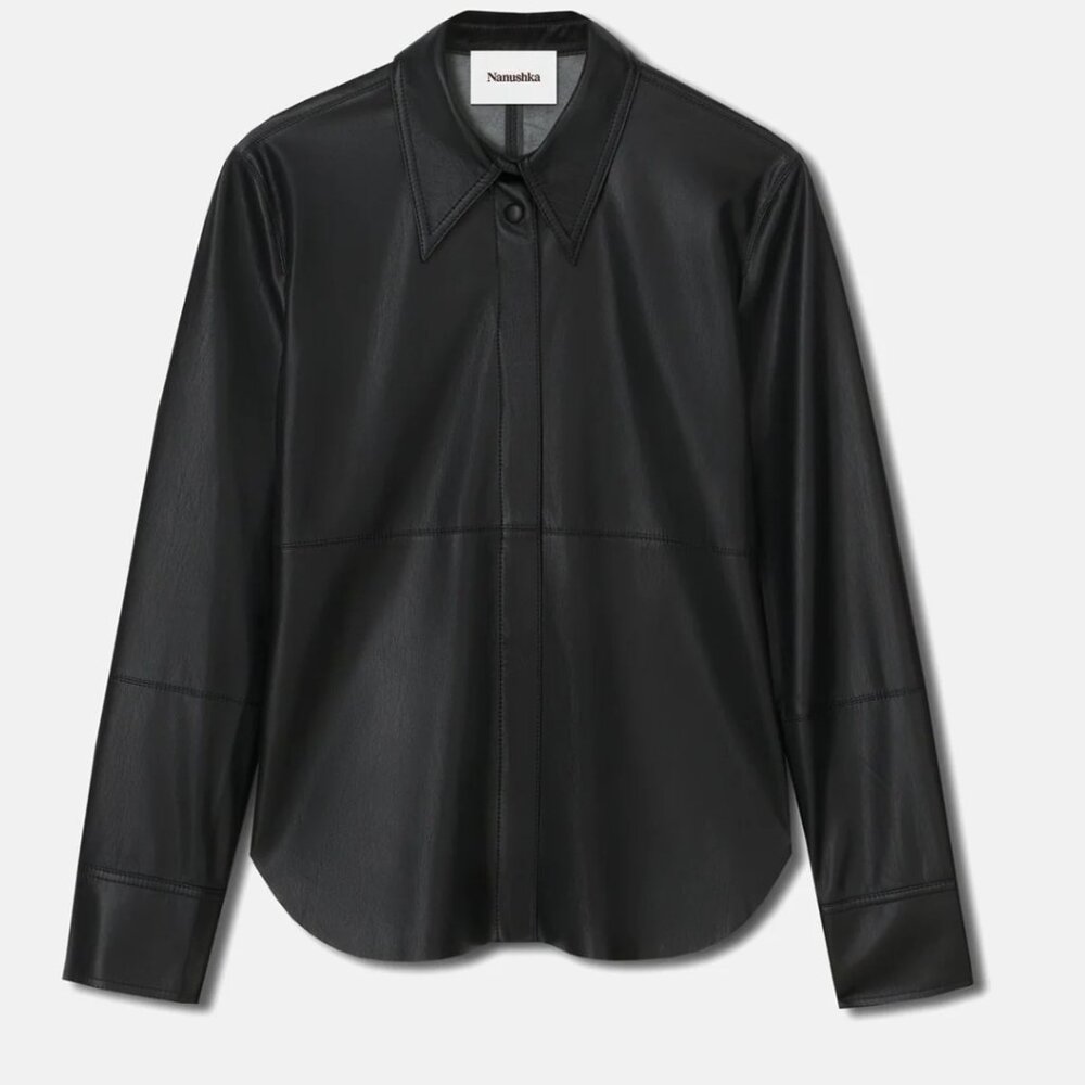 Pre-owned Nanushka vegan-leather long-sleeve shirt - size S